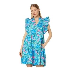 Lilly Pulitzer Aldena Ruffle Sleeve Cotton Dress